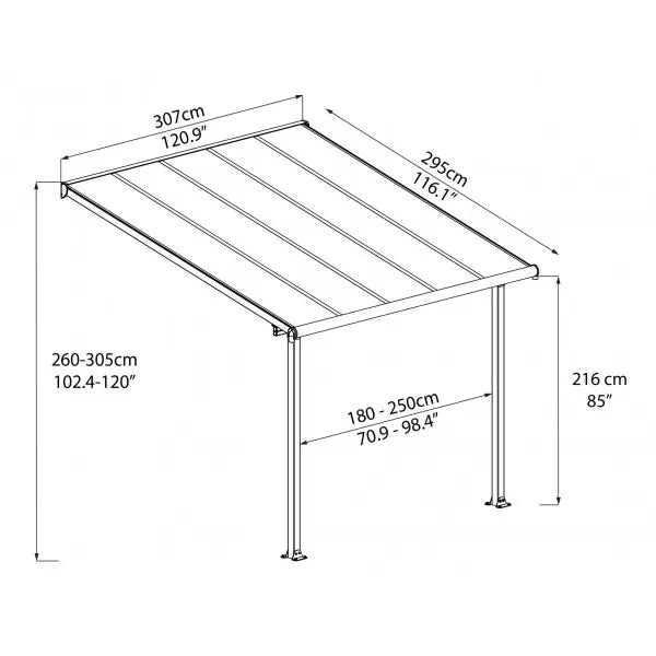 Palram – Canopia 10x10 Aluminum Olympia Patio Cover Kit - Gray & Bronze (HG8810) - Palram - Ambient Home