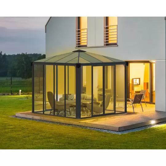 Palram - Canopia 10x10 Ledro Enclosed Gazebo Kit - Gray/Bronze HG9190 - Palram - Ambient Home