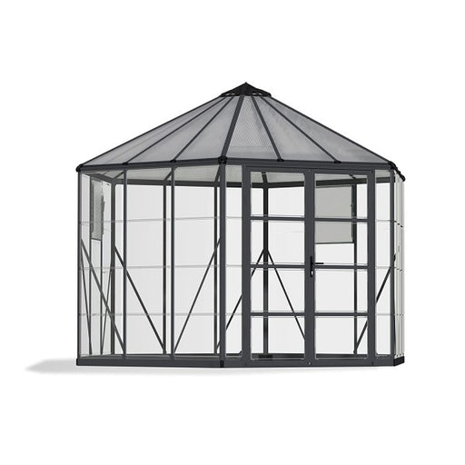 Palram - Canopia 10x12 Oasis Hex Greenhouse Kit - Gray (HG6005) - Palram - Ambient Home