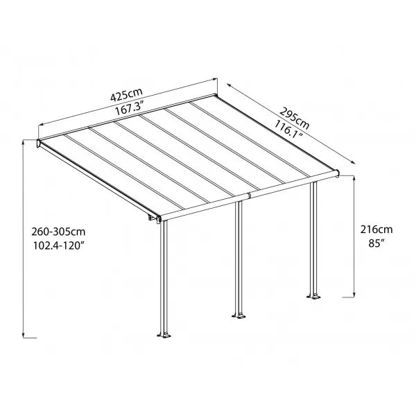 Palram – Canopia 10x14 Aluminum Olympia Patio Cover Kit - Gray & Bronze (HG8814) - Palram - Ambient Home