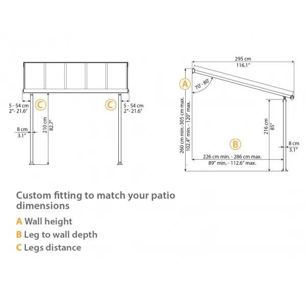 Palram – Canopia 10x14 Aluminum Olympia Patio Cover Kit - Gray & Bronze (HG8814) - Palram - Ambient Home