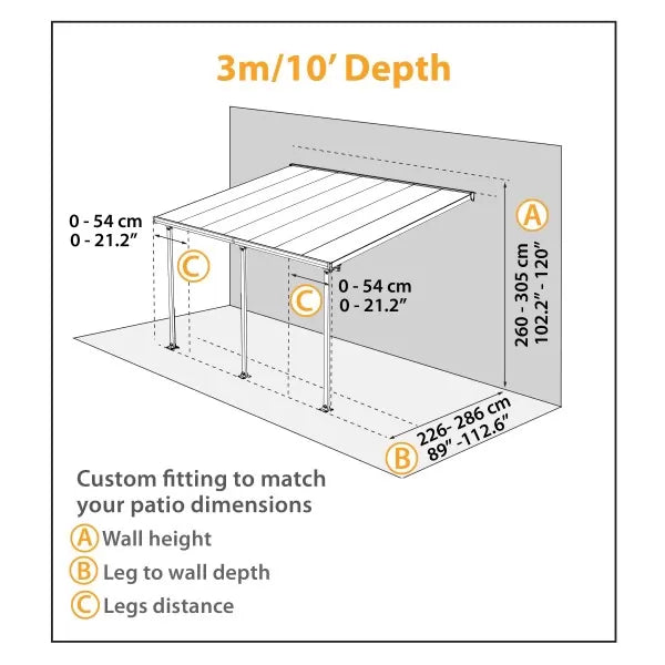 Palram - Canopia 10x14 Feria Patio Cover Kit - White (HG9314) - Palram - Ambient Home