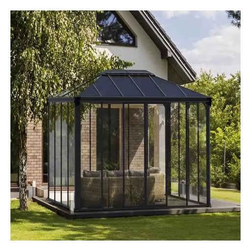 Palram – Canopia 10x14 Ledro Aluminum Sunroom Enclosed Gazebo Kit - Gray / Bronze (HG9189) - Palram - Ambient Home