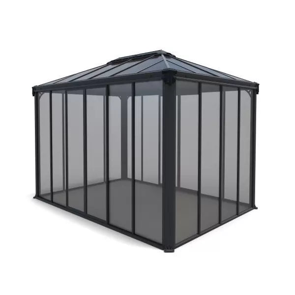 Palram – Canopia 10x14 Ledro Aluminum Sunroom Enclosed Gazebo Kit - Gray / Bronze (HG9189) - Palram - Ambient Home