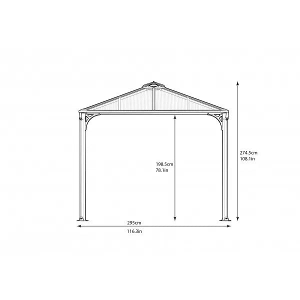 Palram – Canopia 10x14 Martinique Aluminum Rectangle Metal Gazebo Kit (HG9170) - Palram - Ambient Home