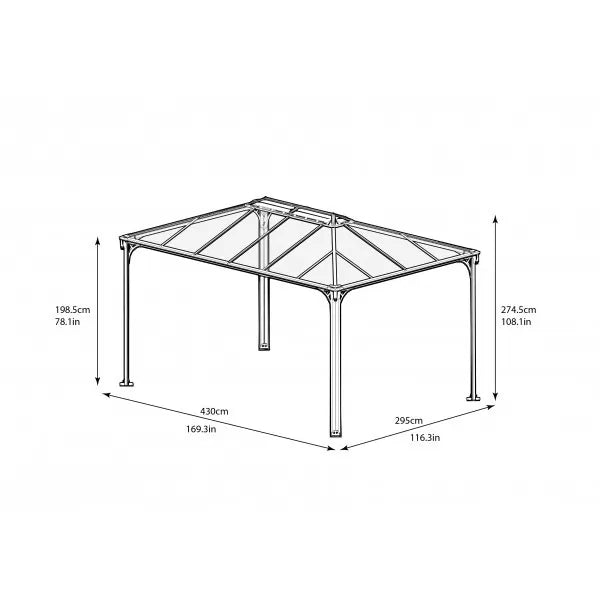 Palram – Canopia 10x14 Martinique Aluminum Rectangle Metal Gazebo Kit (HG9170) - Palram - Ambient Home