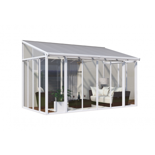 Palram - Canopia 10x14 San Remo Patio Enclosure Kit W/ Screen Doors - White HG9066 - Palram - Ambient Home