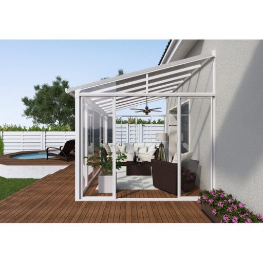 Palram - Canopia 10x14 San Remo Patio Enclosure Kit W/ Screen Doors - White HG9066 - Palram - Ambient Home