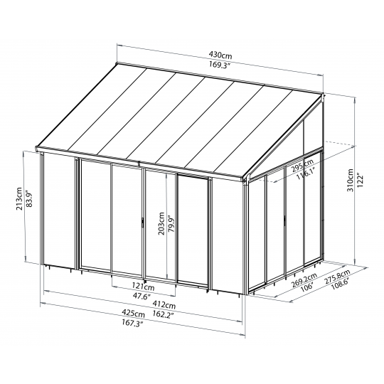 Palram - Canopia 10x14 San Remo Patio Enclosure Kit - White HG9060 - Palram - Ambient Home