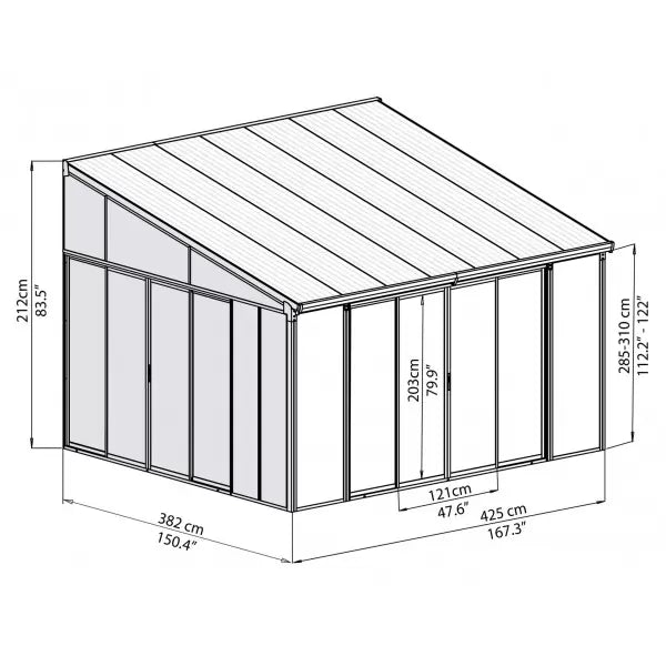 Palram 13'W x 14'D San Remo Patio Enclosure Kit w/ Screen Doors - White (HG9068) - Palram - Ambient Home