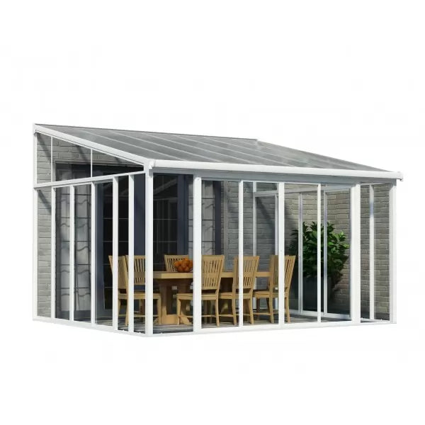 Palram 13'W x 14'D San Remo Patio Enclosure Kit w/ Screen Doors - White (HG9068) - Palram - Ambient Home