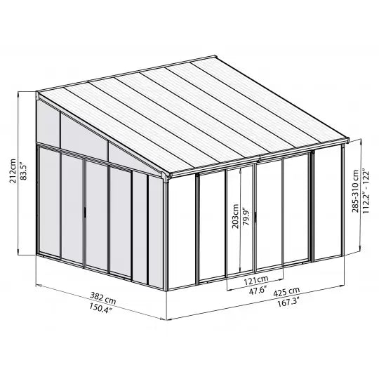 Palram - Canopia 13x14 San Remo Patio Enclosure Kit - White (HG9062) - Palram - Ambient Home