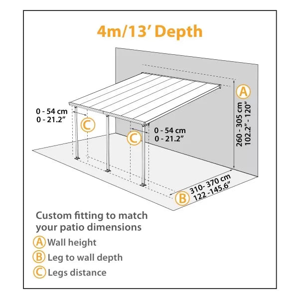 Palram - Canopia 13x40 Feria Patio Cover Kit - White (HG9240) - Palram - Ambient Home