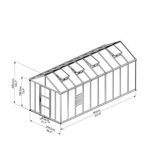 Palram - Canopia 8x20 Glory Greenhouse Kit HG5620 - Palram - Ambient Home