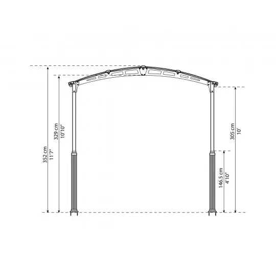 Palram - Canopia Arcadia Alpine 12x28 Carport Kit HG9127 - Palram - Ambient Home