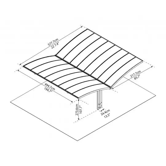 Palram - Canopia Arizona Wave Double Carport Wing-Style HG9101 - Palram - Ambient Home