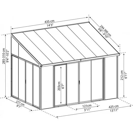 Palram - Canopia SanRemo 10x14 Patio Enclosure Kit - Gray/Clear HG9064 - Palram - Ambient Home