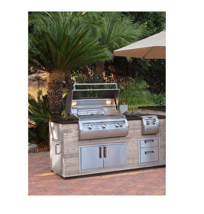 Fire Magic Grills IL660-SPD-116BA 116 Inch L-Shape Reclaimed Wood Island System, Silver Pine, Medium Pantry - Fire Magic - Ambient Home