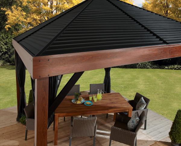 Sojag™ 12 x 12 ft. Valencia Wood Finish Gazebo with Mosquito Netting - Sojag Gazebo - Ambient Home