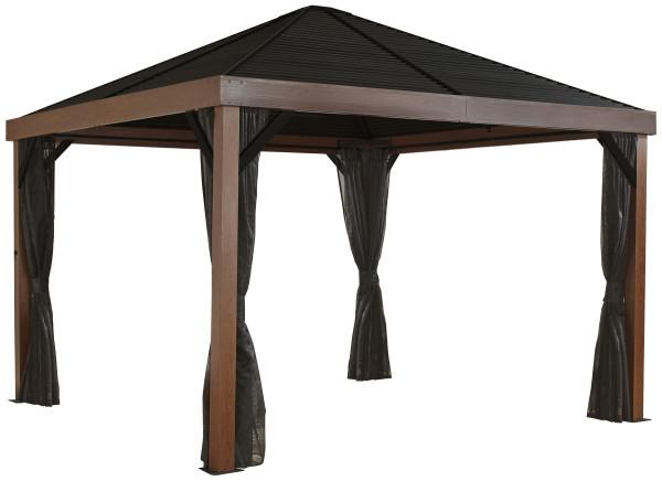 Sojag™ 12 x 12 ft. Valencia Wood Finish Gazebo with Mosquito Netting - Sojag Gazebo - Ambient Home