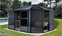 Sojag™ Charleston Solarium 4-Season Sunroom Kit / Patio Gazebo -  Dark Gray with Steel Roof - Sojag Solarium - Ambient Home