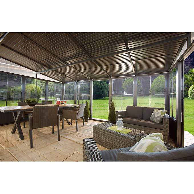 Sojag™ Charleston Wall Sol Sunroom Patio Enclosure Kit Dark Gray with —  Ambient Home