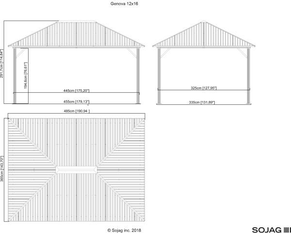 Sojag™ Genova II Double-Roof Gazebo with Mosquito Netting - Sojag Gazebo - Ambient Home