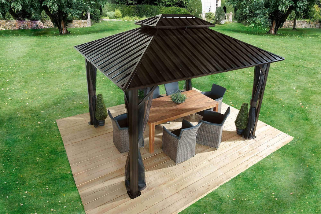 Sojag™ Genova II Double-Roof Gazebo with Mosquito Netting - Sojag Gazebo - Ambient Home