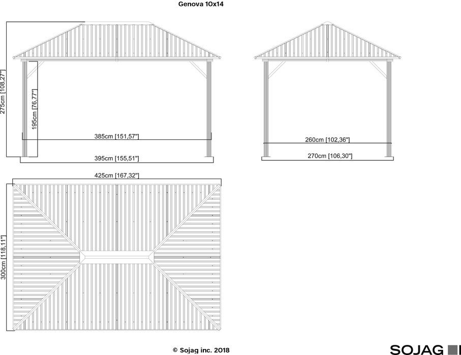 Sojag™ Genova Gazebo Steel Roof with Mosquito Netting - Sojag Gazebo - Ambient Home