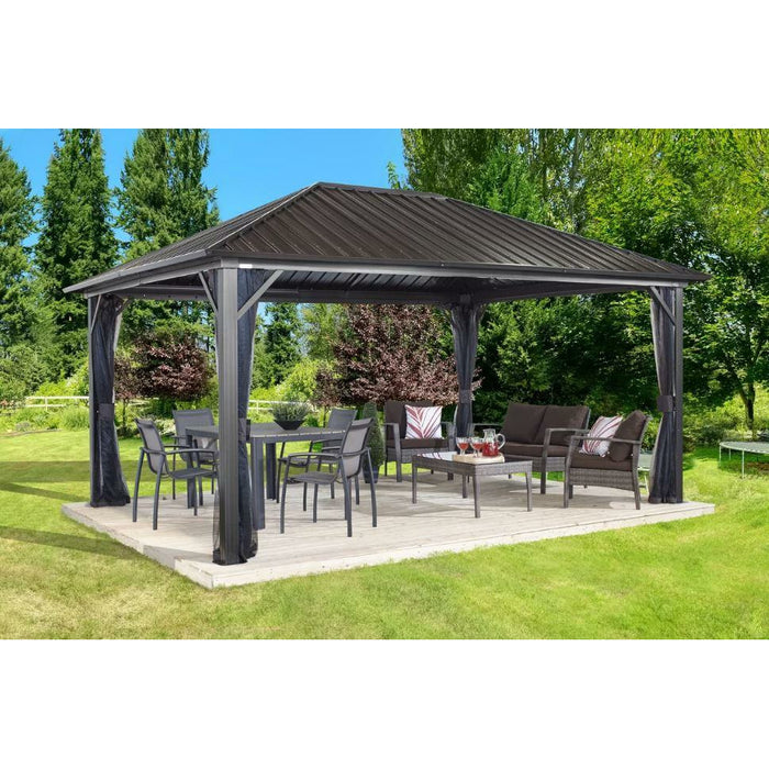 Sojag™ Genova Gazebo Steel Roof with Mosquito Netting - Sojag Gazebo - Ambient Home