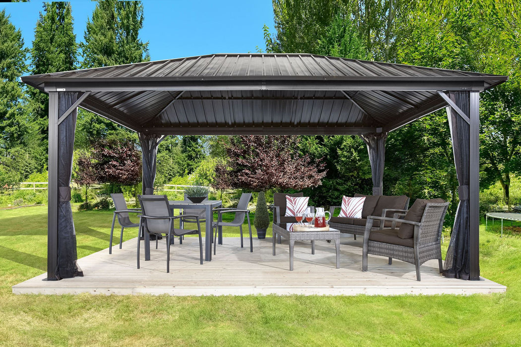 Sojag™ Genova Gazebo Steel Roof with Mosquito Netting - Sojag Gazebo - Ambient Home