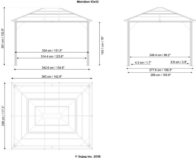 Sojag™ Meridien Gazebo with Mosquito Netting - Sojag Gazebo - Ambient Home