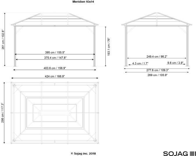 Sojag™ Meridien Gazebo with Mosquito Netting - Sojag Gazebo - Ambient Home