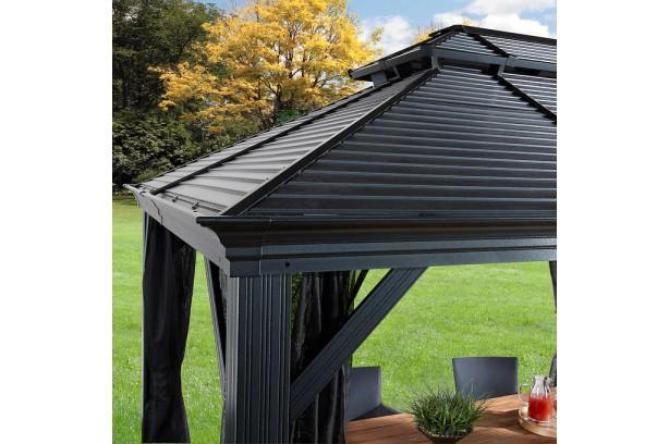 Sojag™ Mykonos II Gazebo Steel Roof with Mosquito Netting - Sojag Gazebo - Ambient Home