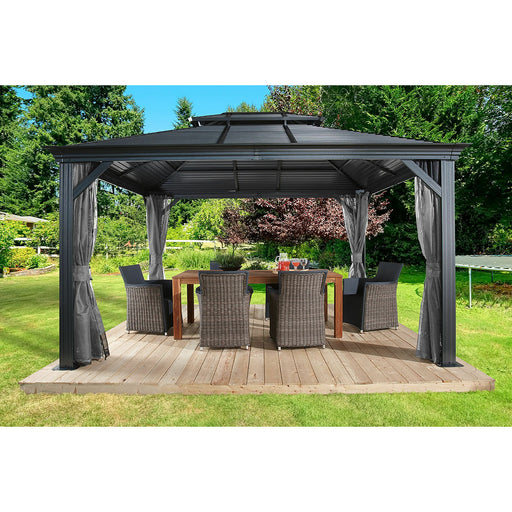 Sojag™ Mykonos II Gazebo Steel Roof with Mosquito Netting - Sojag Gazebo - Ambient Home