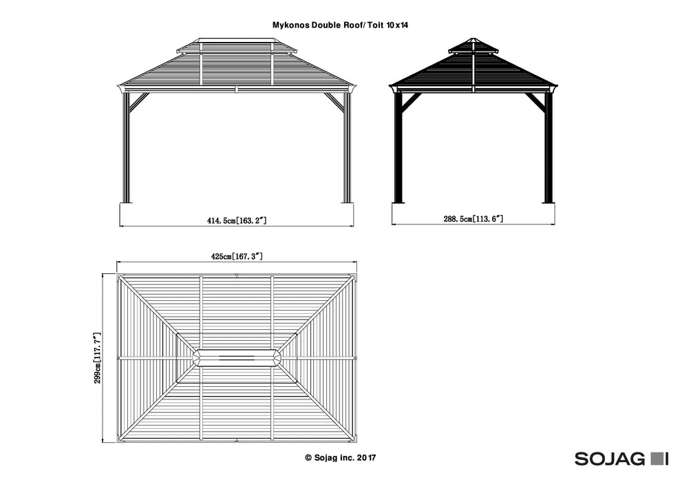 Sojag™ Mykonos II Gazebo Steel Roof with Mosquito Netting - Sojag Gazebo - Ambient Home