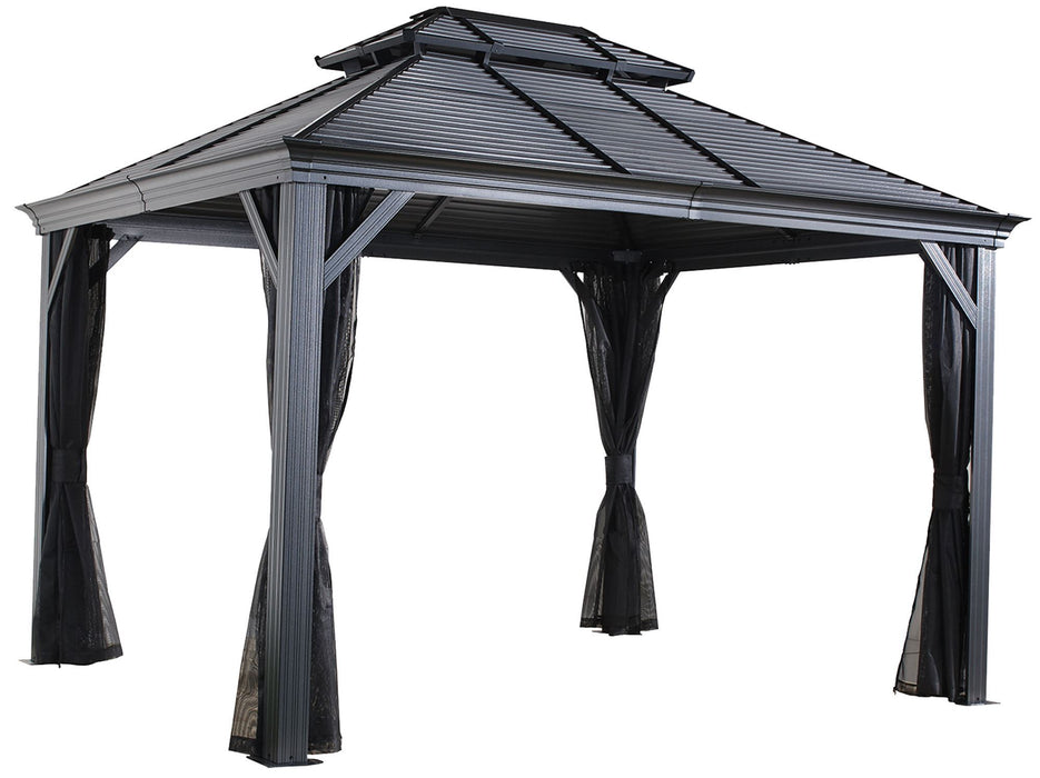 Sojag™ Mykonos II Gazebo Steel Roof with Mosquito Netting - Sojag Gazebo - Ambient Home