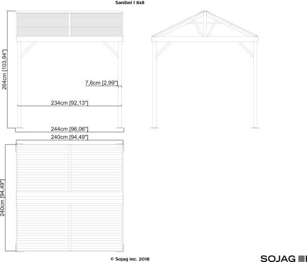 Sojag™ Sanibel I Gazebo Steel Roof with Mosquito Netting - Sojag Gazebo - Ambient Home