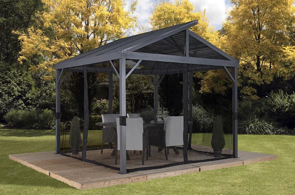 Sojag™ Sanibel II Gazebo Steel Roof with Mosquito Netting - Sojag Gazebo - Ambient Home