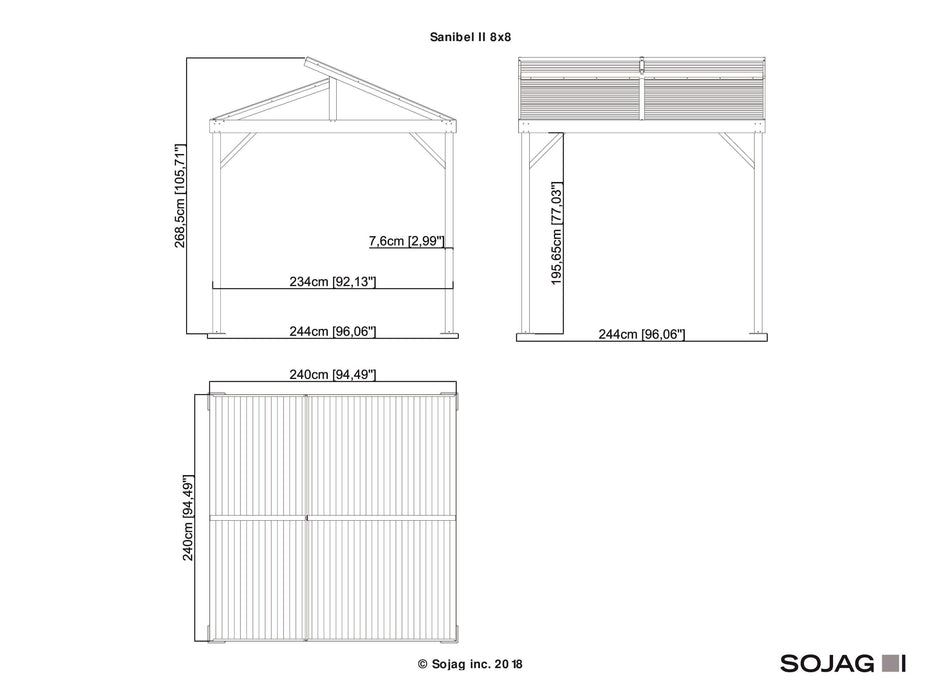 Sojag™ Sanibel II Gazebo Steel Roof with Mosquito Netting - Sojag Gazebo - Ambient Home