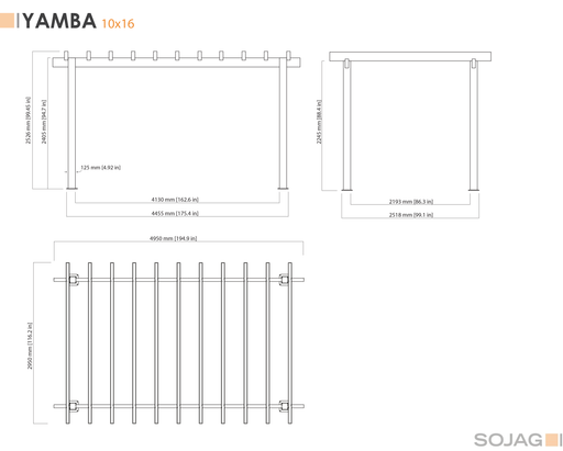 Sojag Yamba Pergola with Adjustable Shade Grey - Sojag Gazebo - Ambient Home