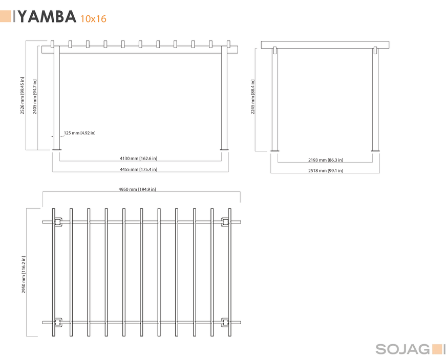 Sojag Yamba Pergola with Adjustable Shade Grey - Sojag Gazebo - Ambient Home