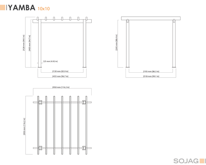 Sojag Yamba Pergola with Adjustable Shade Grey - Sojag Gazebo - Ambient Home