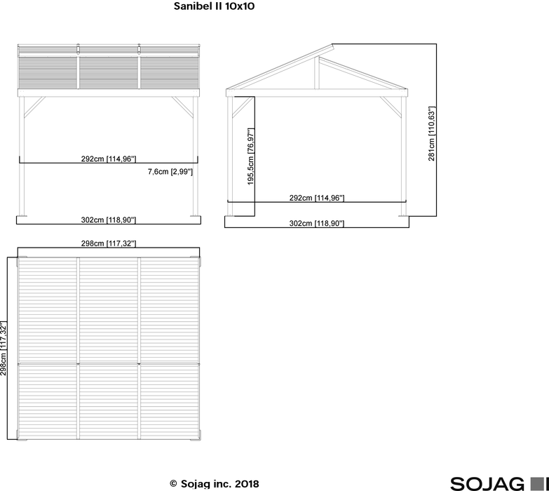 Sojag™ Sanibel II Gazebo Steel Roof with Mosquito Netting - Sojag Gazebo - Ambient Home