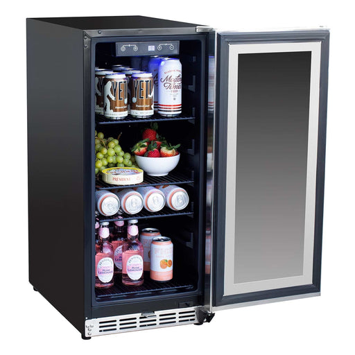 Summerset SSRFR-15G 15-Inch Outdoor Rated Refrigerator with Glass Door - Summerset - Ambient Home