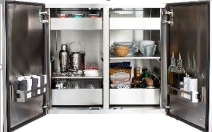 Summerset Madera Intergrated Stainless Steel & Teak Full Height Vertical Dry Storage Pantry - Summerset - Ambient Home