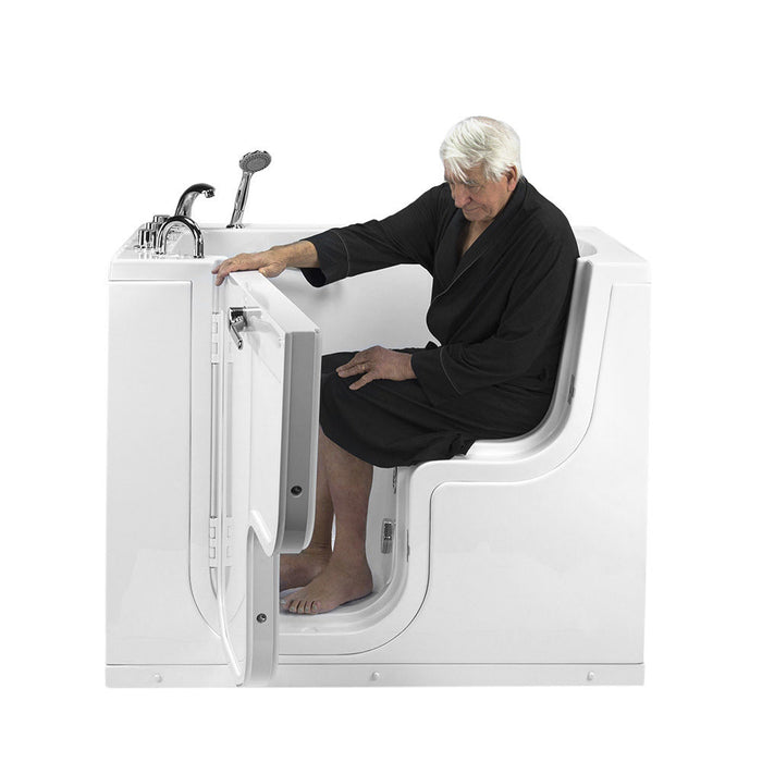 Ella's Bubble Transfer 60 – Outward Swing Door Wheelchair Accessible Acrylic Walk-In Bathtub with 2″ Dual Drain (30″W x 60″L x 42″H) - Ella's Bubbles - Ambient Home