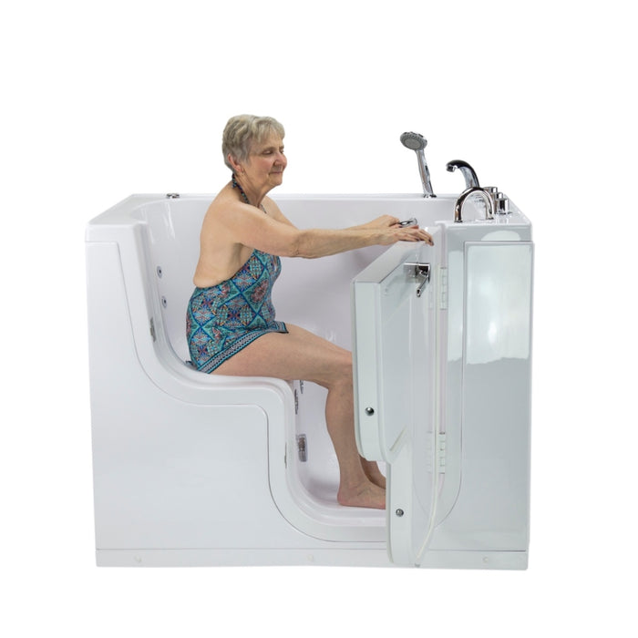 Ella's Bubble Transfer 26 – Outward Swing Door Wheelchair Accessible Acrylic Walk-In Bathtub with 2″ Dual Drain (26″W x 52″L) - Ella's Bubbles - Ambient Home