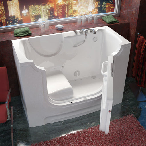 MediTub 3060WC Wheel Chair Accessible 30 x 60 White Bathtub, Whirpool & Air Jets Add-Ons - MediTub - Ambient Home